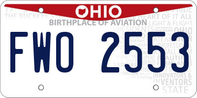 OH license plate FWO2553