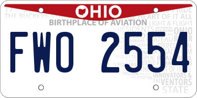 OH license plate FWO2554