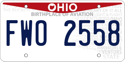 OH license plate FWO2558