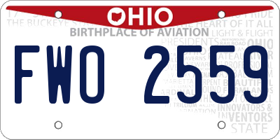 OH license plate FWO2559
