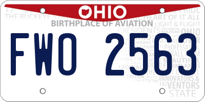 OH license plate FWO2563