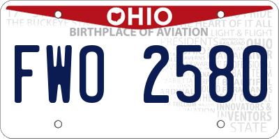 OH license plate FWO2580