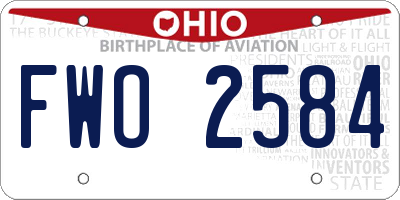 OH license plate FWO2584