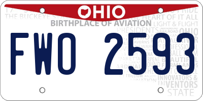 OH license plate FWO2593