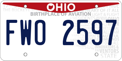 OH license plate FWO2597