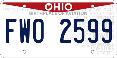OH license plate FWO2599