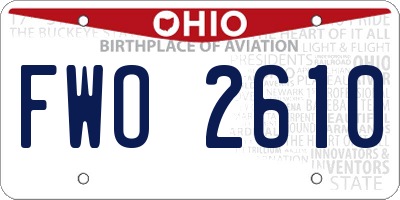 OH license plate FWO2610