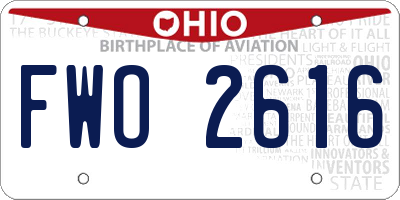 OH license plate FWO2616