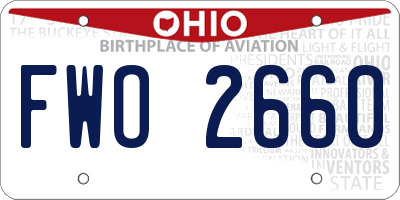 OH license plate FWO2660