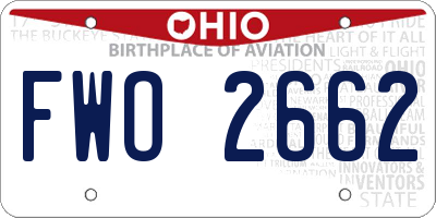 OH license plate FWO2662