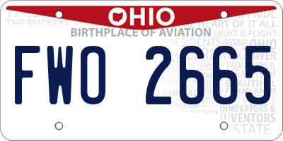 OH license plate FWO2665