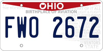 OH license plate FWO2672