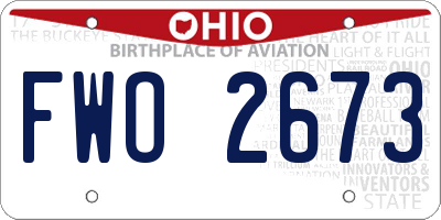 OH license plate FWO2673