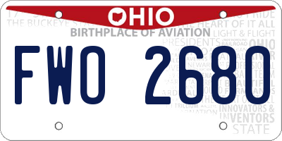 OH license plate FWO2680