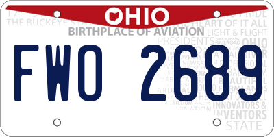 OH license plate FWO2689