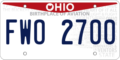 OH license plate FWO2700
