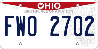 OH license plate FWO2702