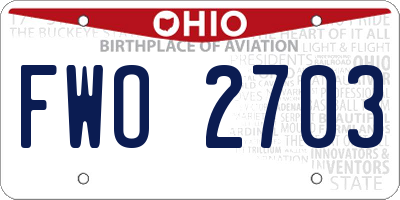 OH license plate FWO2703