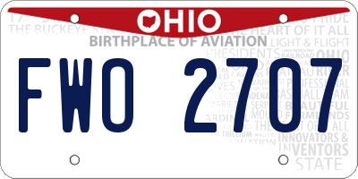 OH license plate FWO2707