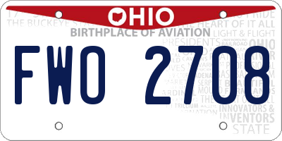OH license plate FWO2708