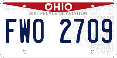 OH license plate FWO2709