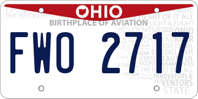 OH license plate FWO2717