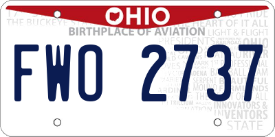 OH license plate FWO2737