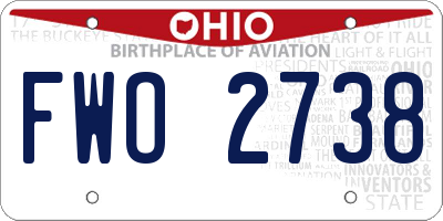 OH license plate FWO2738