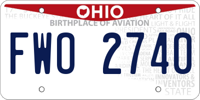 OH license plate FWO2740