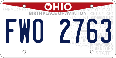 OH license plate FWO2763