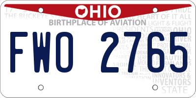OH license plate FWO2765