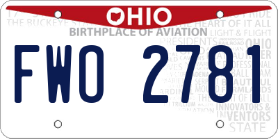 OH license plate FWO2781