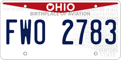 OH license plate FWO2783