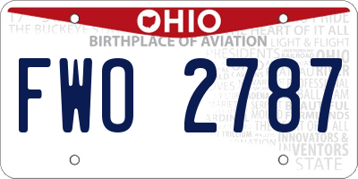 OH license plate FWO2787