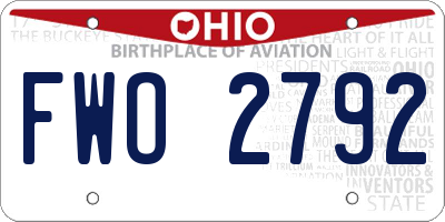 OH license plate FWO2792