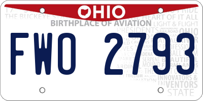 OH license plate FWO2793