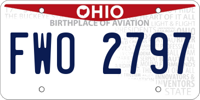 OH license plate FWO2797