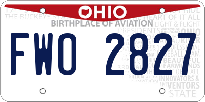 OH license plate FWO2827