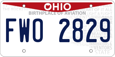 OH license plate FWO2829