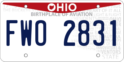 OH license plate FWO2831