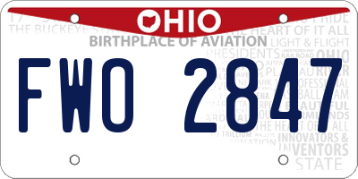 OH license plate FWO2847
