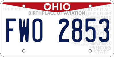 OH license plate FWO2853