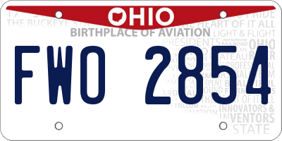 OH license plate FWO2854
