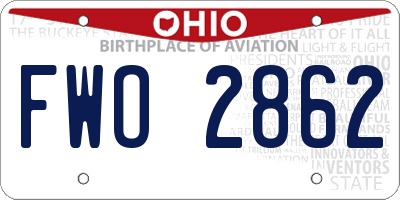 OH license plate FWO2862