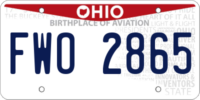 OH license plate FWO2865