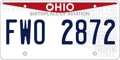 OH license plate FWO2872
