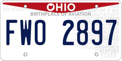OH license plate FWO2897
