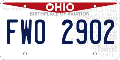 OH license plate FWO2902