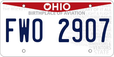OH license plate FWO2907