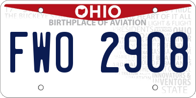OH license plate FWO2908